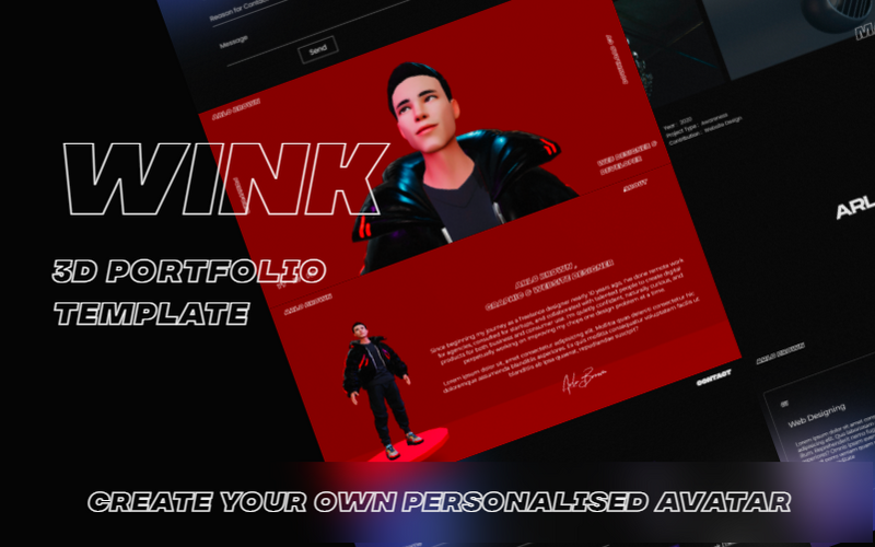 Wink - Multipurpose Portfolio 3D Template Landing Page Template