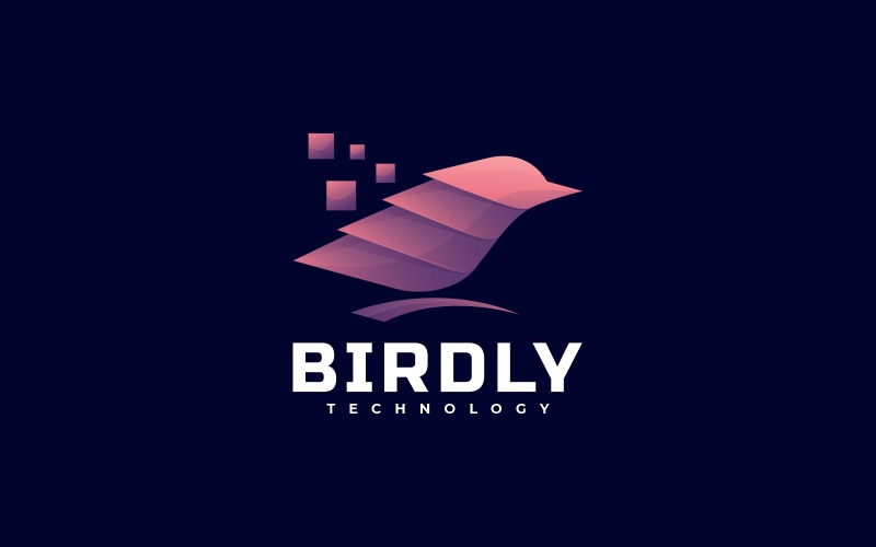 Bird Gradient Color Logo Style Logo Template
