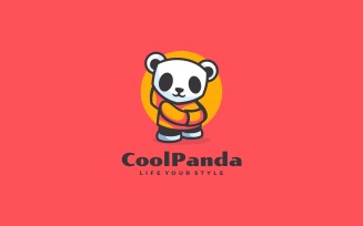 Cool Panda Simple Mascot Logo