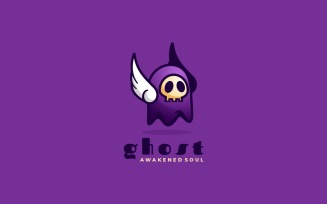 Ghost Mascot Gradient Logo