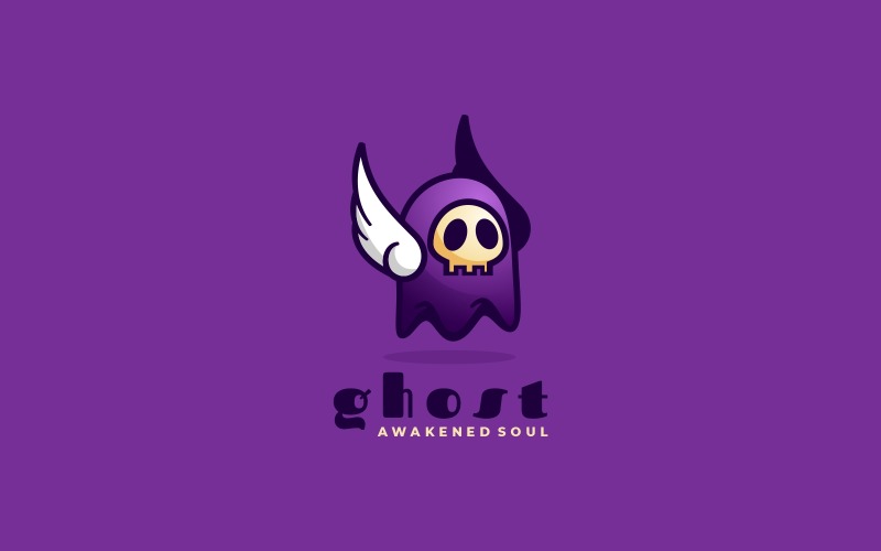 Ghost Mascot Gradient Logo Logo Template