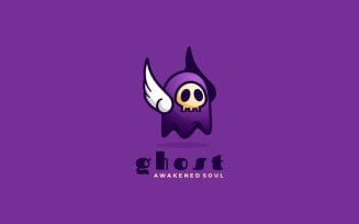 Ghost Mascot Gradient Logo