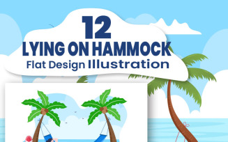 12 People Lying on Hammock Illustration