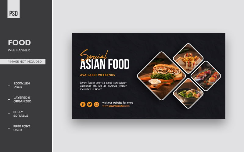 Special Asian Food Web Banner Templates Social Media