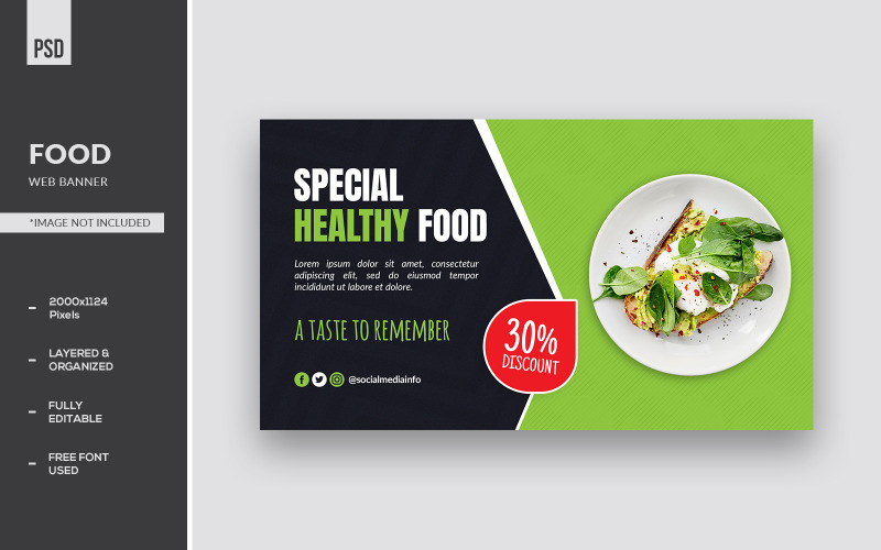Special Healthy Food Web Banner Templates Social Media