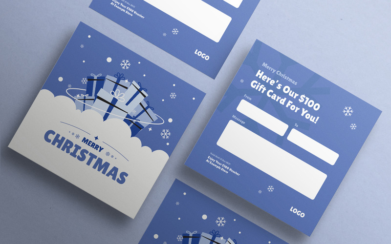 Winter Christmas Gift Card Template Corporate Identity