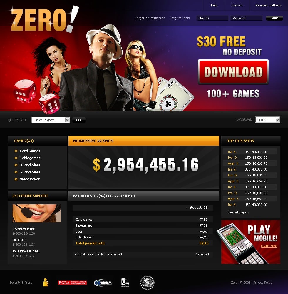 Casino Website Templates