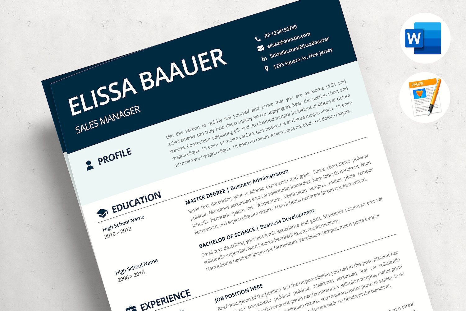 Kit Graphique #216008 Professional Resume Divers Modles Web - Logo template Preview