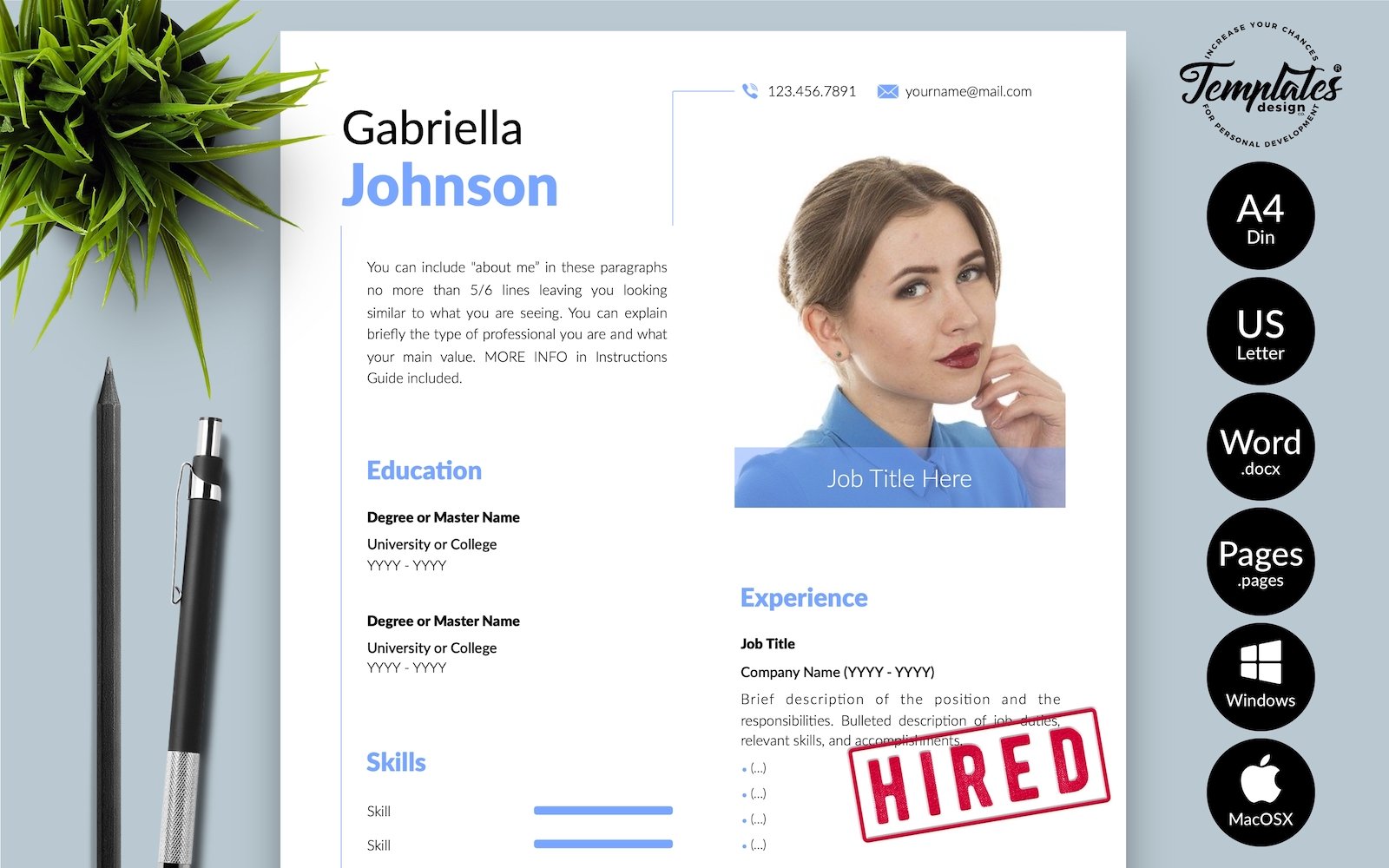 Template #216053 Resume Clean Webdesign Template - Logo template Preview