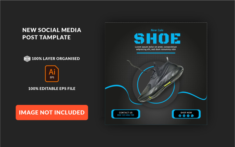 Shoe Sale Social media post template Social Media