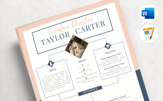 TAYLOR - Creative Curriculum Vitae. Fantastic and Modern CV, Cover Letter Format and References