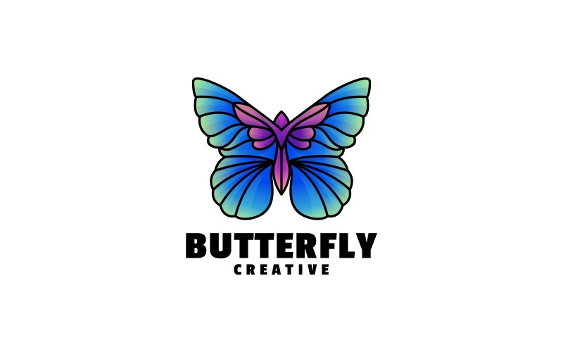 Butterfly Gradient Mascot Logo Logo Template