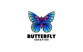 Butterfly Gradient Mascot Logo