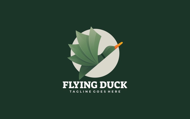 Flying Duck Gradient Logo Style Logo Template