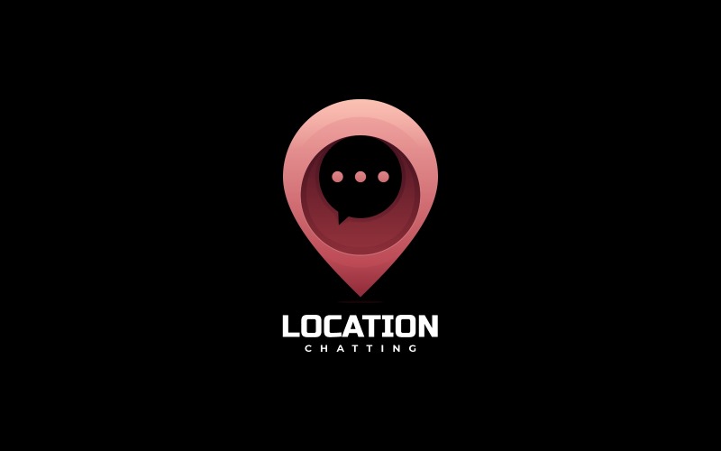 Location Chat Gradient Logo Logo Template