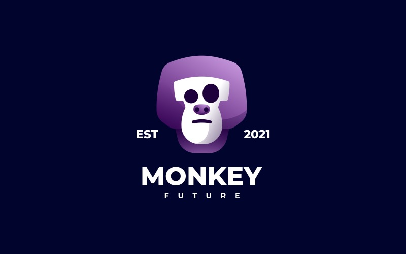 Monkey Head Gradient Logo Logo Template