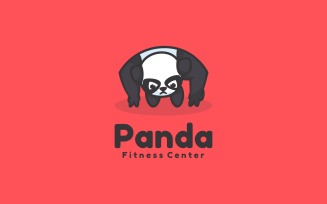 Panda Push Up Cartoon Logo