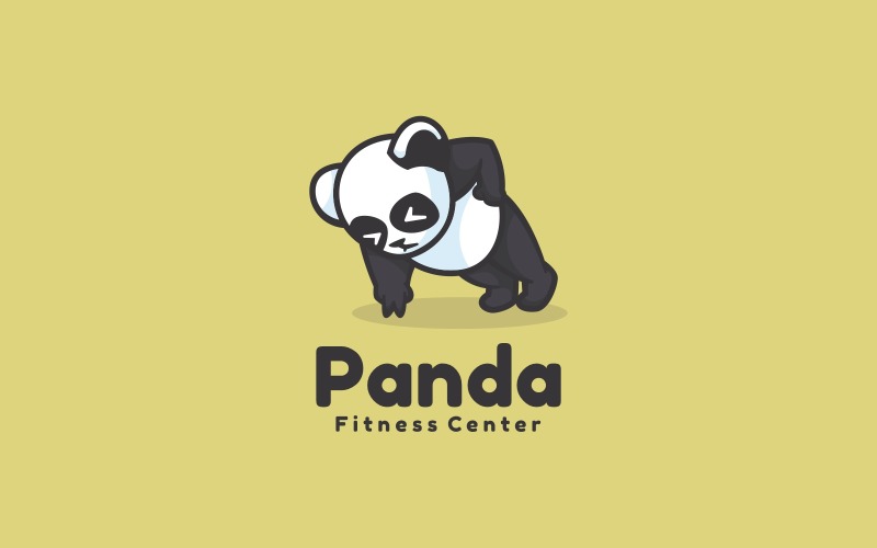 Panda Push up Simple Logo Style Logo Template