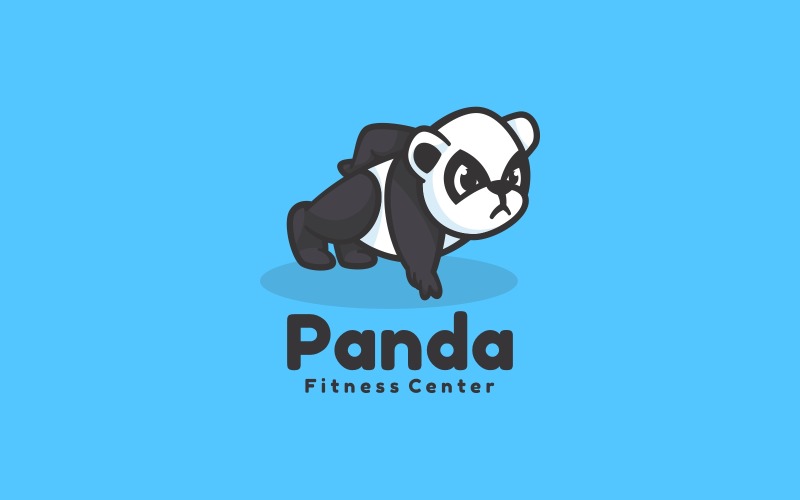 Panda Push up Simple Logo Logo Template