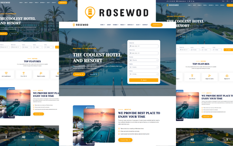 Rosewod - Hotel & Resort HTML5 Template Website Template