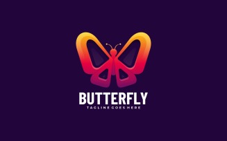 Vector Butterfly Gradient Color Logo