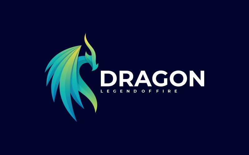 Vector Dragon Gradient Logo Logo Template