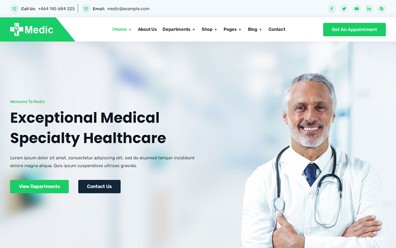 Medic - Hospital, Diagnostic, Clinic, Health, Doctor, and Medical Lab Elementor WordPress Theme