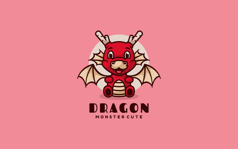 Dragon Simple Mascot Logo Logo Template