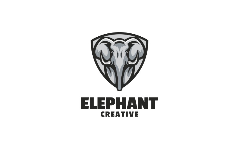 Elephant Simple Mascot Logo Style Logo Template
