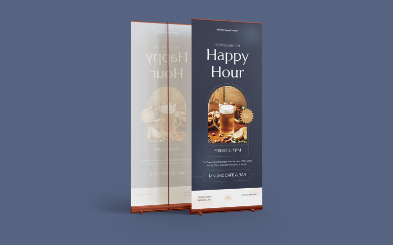 Happy Hour Roll Up Banner Template Corporate Identity