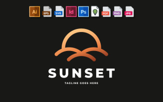 Sunset Logo Is Perfect For Many Kinds Of Businesses And Personal Use