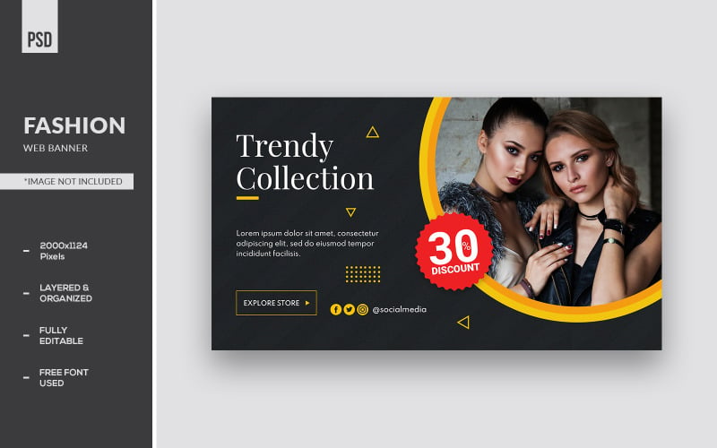 Trendy Fashion Web Banner Templates Social Media