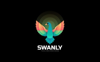 Vector Swan Gradient Colorful Logo