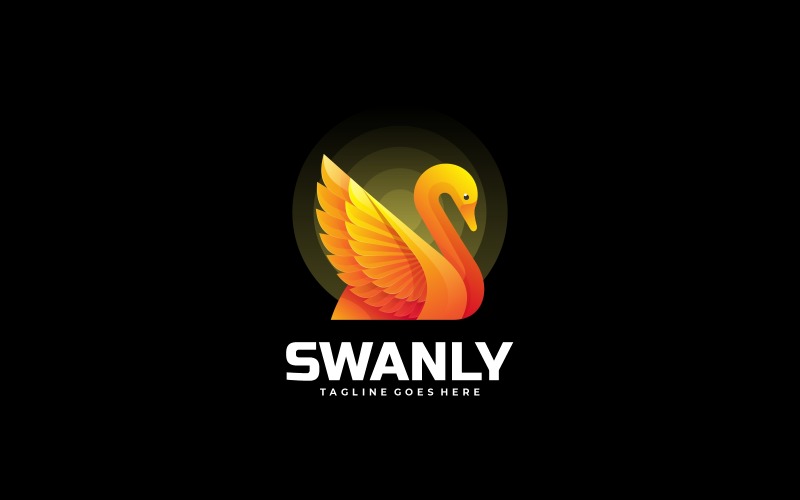 Vector Swan Gradient Logo Style Logo Template