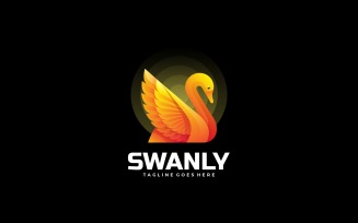 Vector Swan Gradient Logo Style