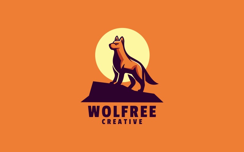 Wolf Simple Mascot Logo Style Logo Template