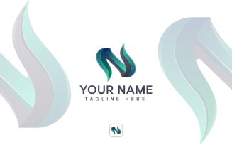 Abstract Letter N Logo Design Concept Vector