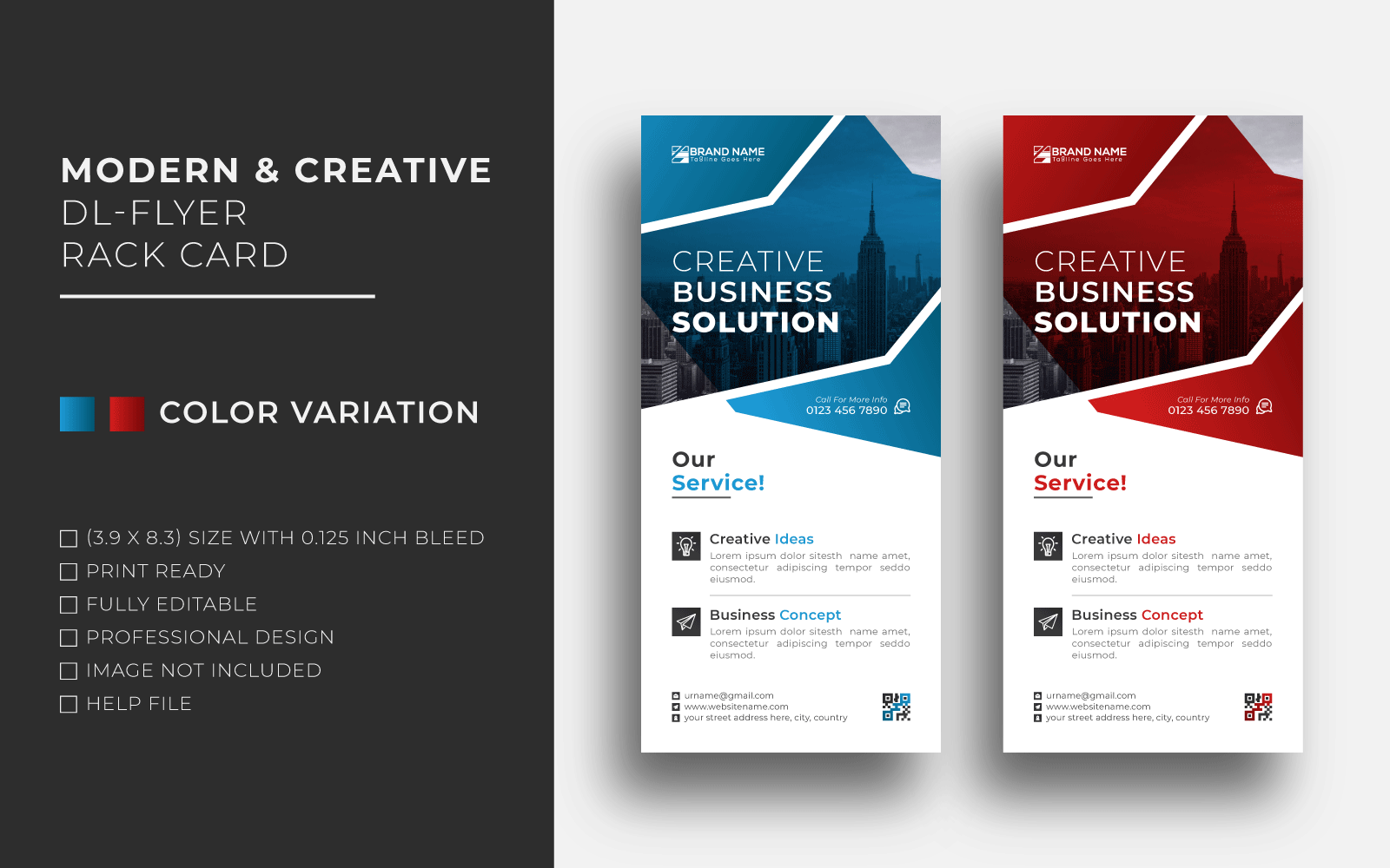 Modern Creative Corporate Business Dl Flyer and Rack Card