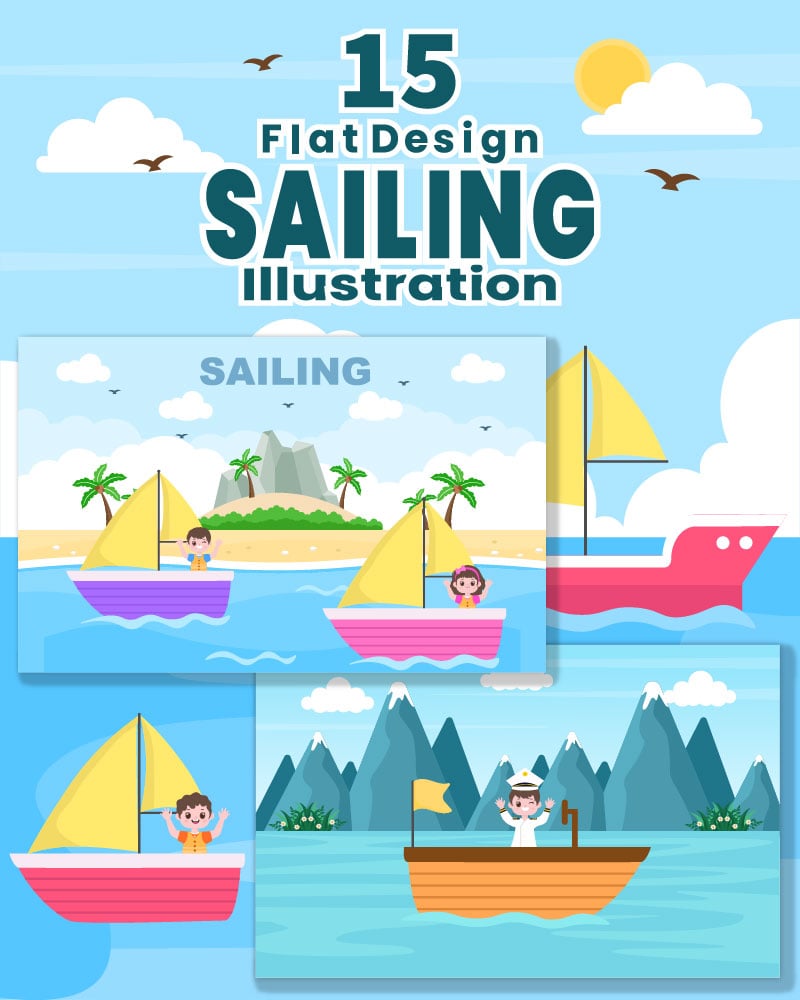 Kit Graphique #216454 Sailing Boat Divers Modles Web - Logo template Preview