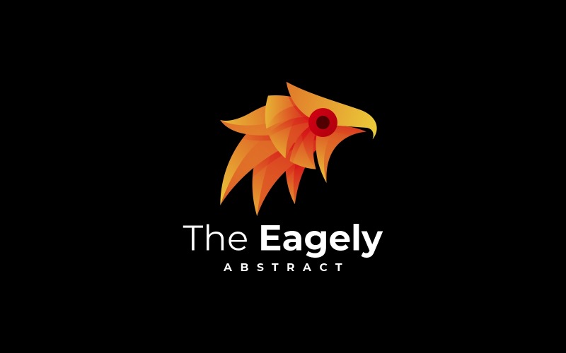 Abstract Eagle Head Gradient Logo Logo Template