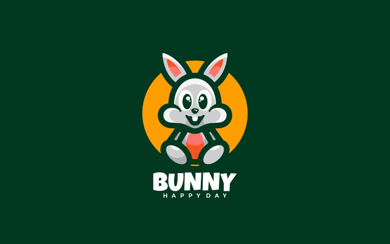 Bunny Color Mascot Logo Style Logo Template
