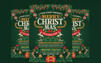 Christmas Party Celebration Flyer Template