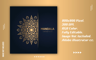 Golden Gradient Creative Mandala Template