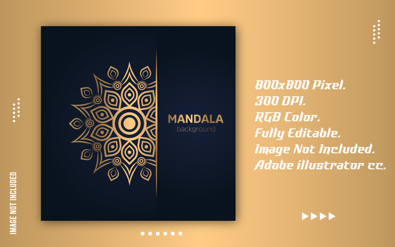 Golden Gradient Creative Mandala Template Corporate Identity