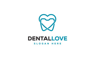 Modern Dental Love Logo Template