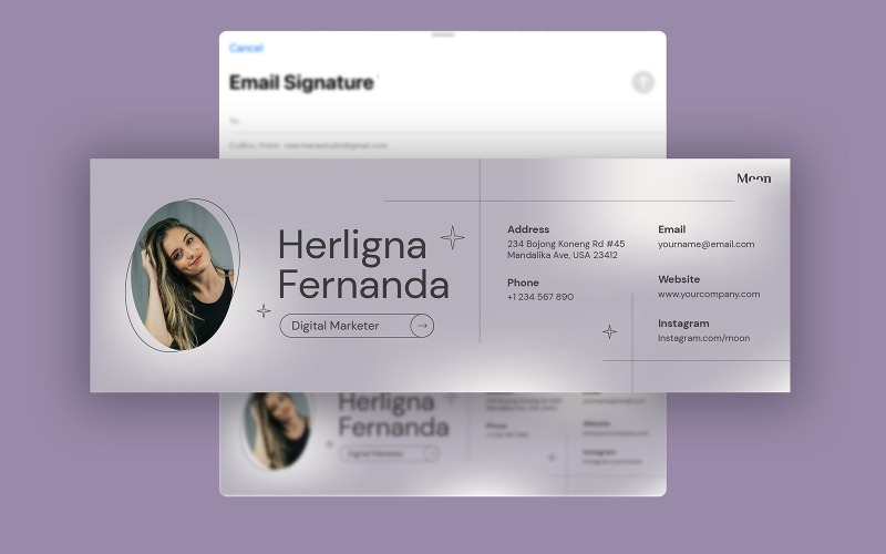 Modern Retro Email Signature Template UI Element