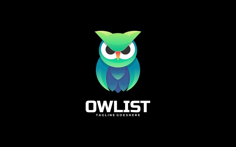 Vector Owl Gradient Color Logo Logo Template