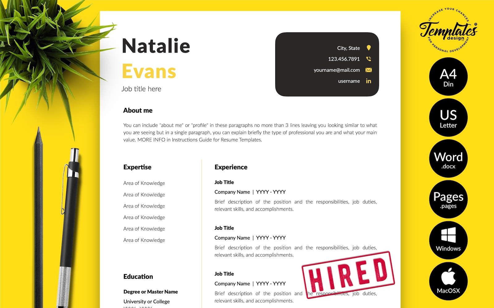 Template #216591 Resume Black Webdesign Template - Logo template Preview
