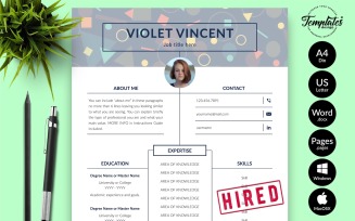 Ella Walker - Creative CV Resume Template with Cover Letter for Microsoft Word & iWork Pages