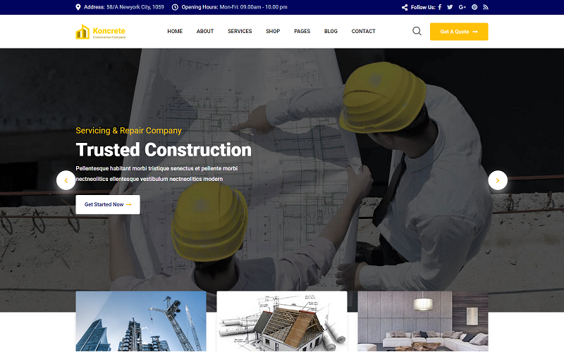 Koncrete - Construction Building Business HTML Template Website Template